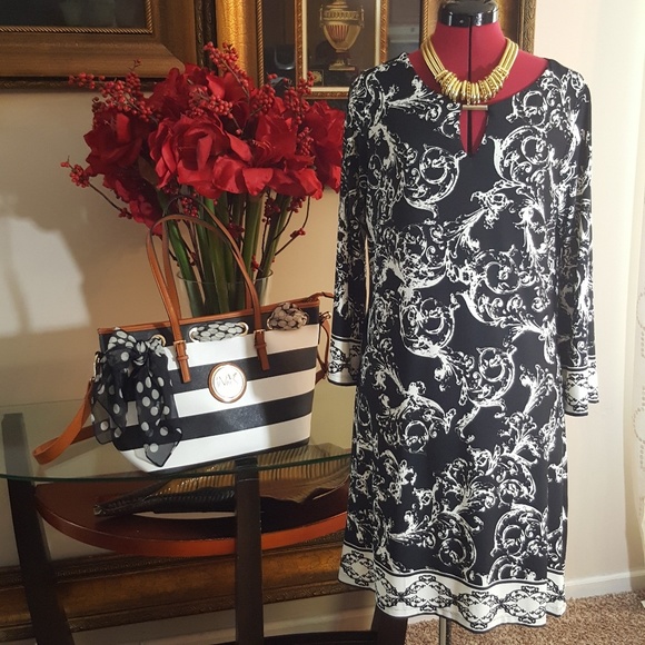 Forever black and white dress size L - Picture 1 of 6
